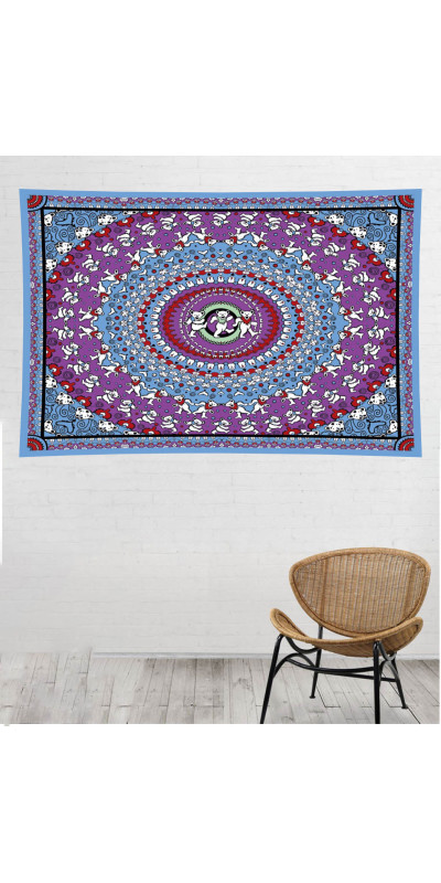 Grateful Dead Dancing Bears Mandala Tapestry Artwor...
