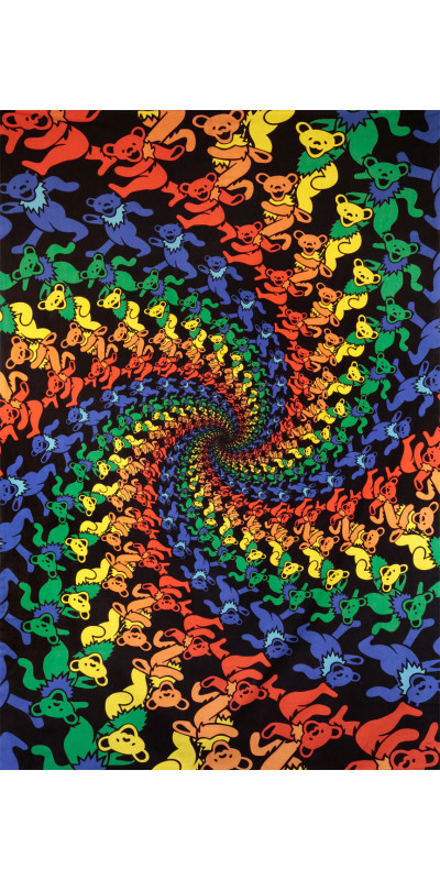 3D Grateful Dead Dancing Bears Spiral Tapestry