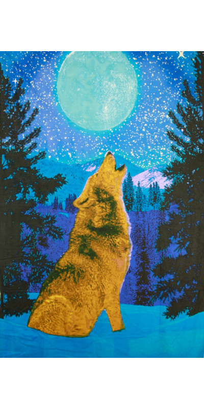 3D Glow in the Dark Wolf Tapestry