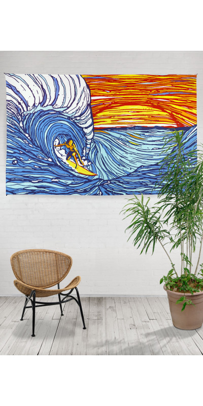 Sunset Surfer Tapestry - Art by Shannon Hurst *Sale*