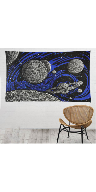 3D Glow In The Dark Galactic Space Tapestry  - Art by Chris Pinkerton *SALE*