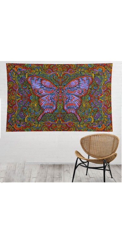3D Butterfly Daydream Tapestry 90x60 Art by Chris Pinkerton