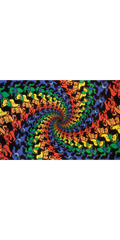3D Grateful Dead Dancing Bears Spiral Tapestry