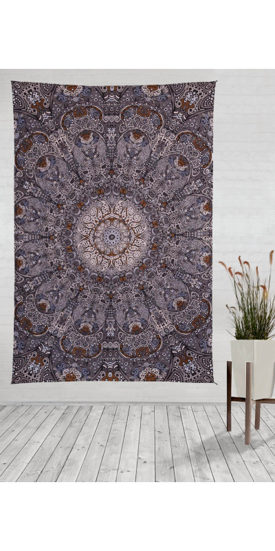 Grey Sunburst Tapestry - Art by Chris Pinkerton