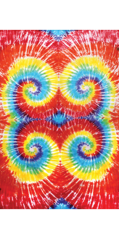 Rainbow Multi-Spiral Tie-Dye Tapestry