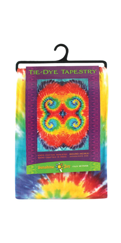 Rainbow Multi-Spiral Tie-Dye Tapestry