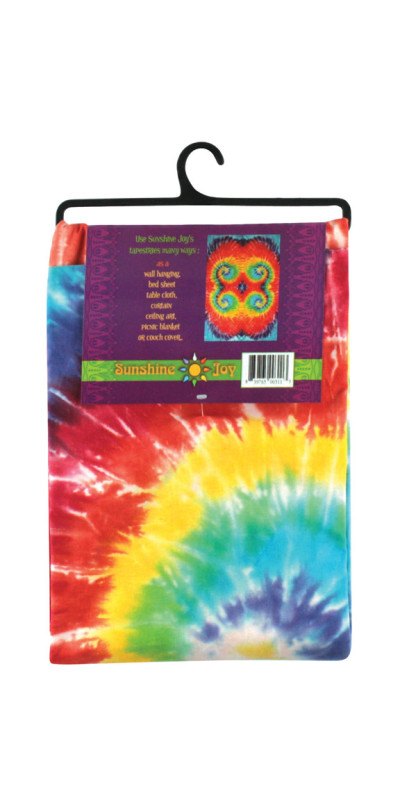 Rainbow Multi-Spiral Tie-Dye Tapestry