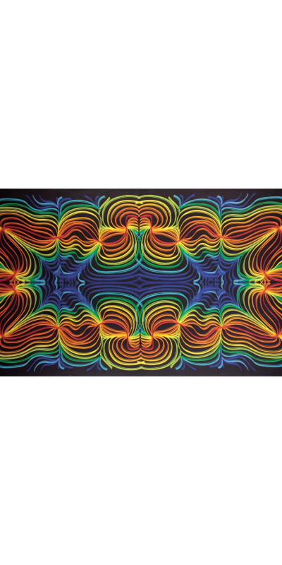 3D Rainbow Ripple Tapestry