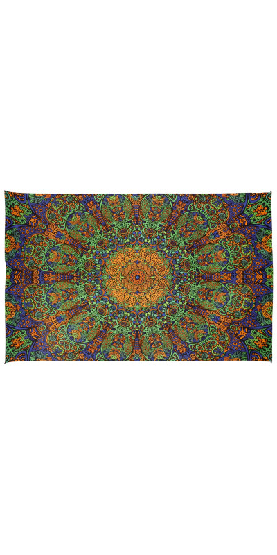 3D Green & Gold Burst Tapestry - Art by Chris Pinkerton