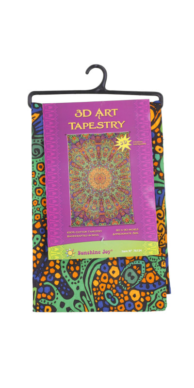 3D Green & Gold Burst Tapestry - Art by Chris Pinkerton