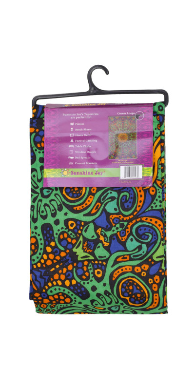 3D Green & Gold Burst Tapestry - Art by Chris Pinkerton