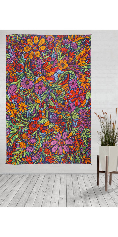 3D Lush Flower Tapestry  - Art by Chris Pinkerton
