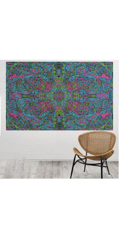 3D Psychedelic Liquid E Tapestry - Art by Chris Pinkerton