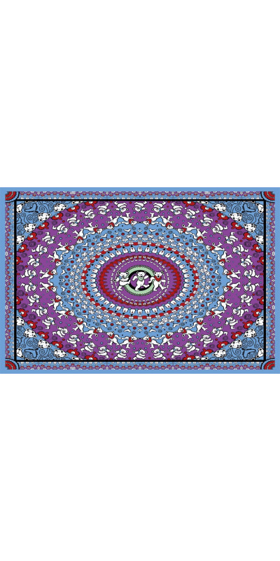 Grateful Dead Dancing Bears Mandala Mini Tapestry 30X45 - Art by Chris Pinkerton