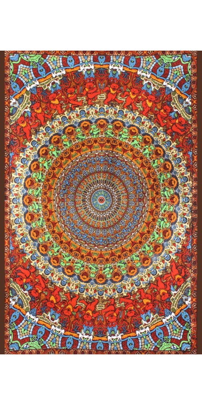 3D Grateful Dead Bear Vibrations Tapestry