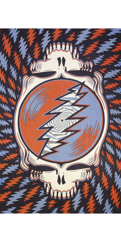 Grateful Dead Spin Your Face Tapestry Red White Blue