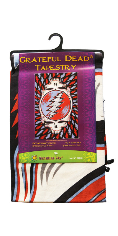 Grateful Dead Spin Your Face Tapestry Red White Blue