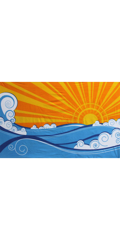 Swell Day Ocean Wave & Sun Tapestry
