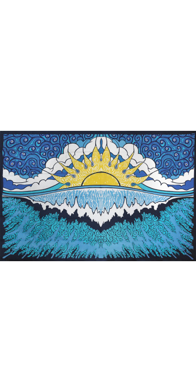 Glow In The Dark Sun Wave Tapestry - Art by Chris Pinkerton