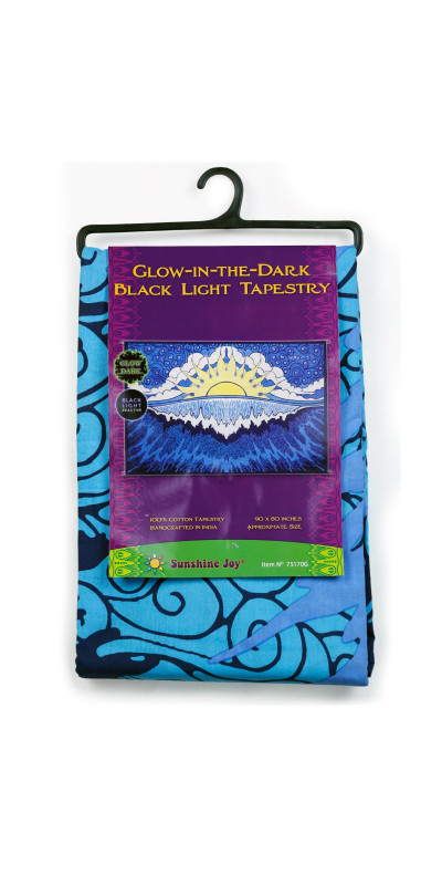 Glow In The Dark Sun Wave Tapestry - Art by Chris Pinkerton