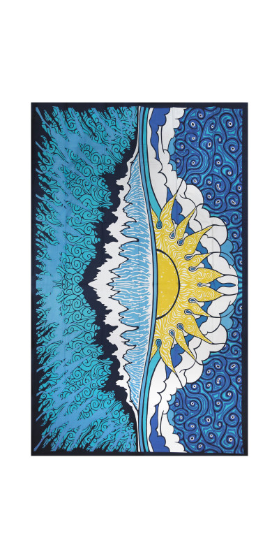 Glow In The Dark Sun Wave Tapestry - Art by Chris Pinkerton