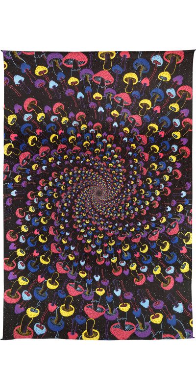 3D Shroom Spiral Tapestry - Art by Dina June Toomey