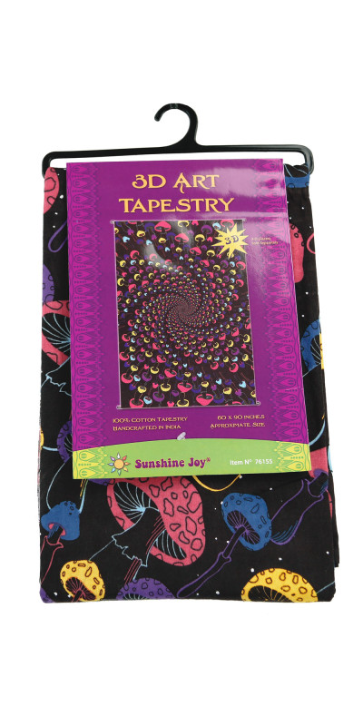 3D Shroom Spiral Tapestry - Art by Dina June Toomey