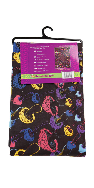 3D Shroom Spiral Tapestry - Art by Dina June Toomey