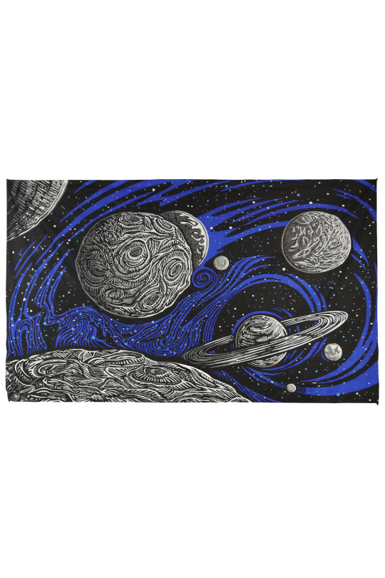 3D Glow In The Dark Galactic Space Tapestry 60x90  - Art by Chris Pinkerton 