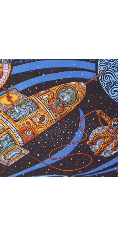 3D Blast Off Outer Space Tapestry  - Art by Chris Pinkerton *SALE*