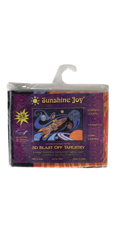 3D Blast Off Outer Space Mini Tapestry 30x45  - Art by Chris Pinkerton
