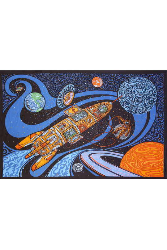 3D Blast Off Outer Space Tapestry 60x90  - Art by Chris Pinkerton 