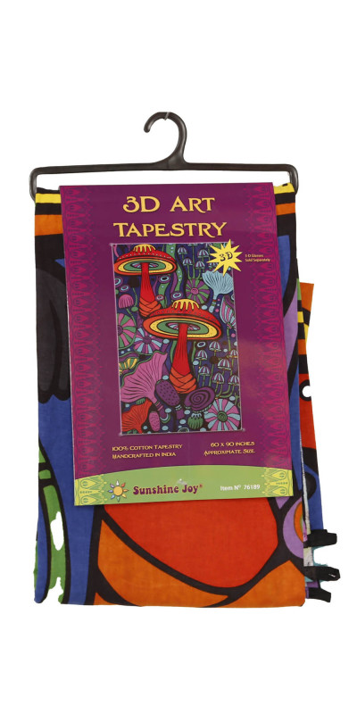 3D Mushroom Garden Tapestry