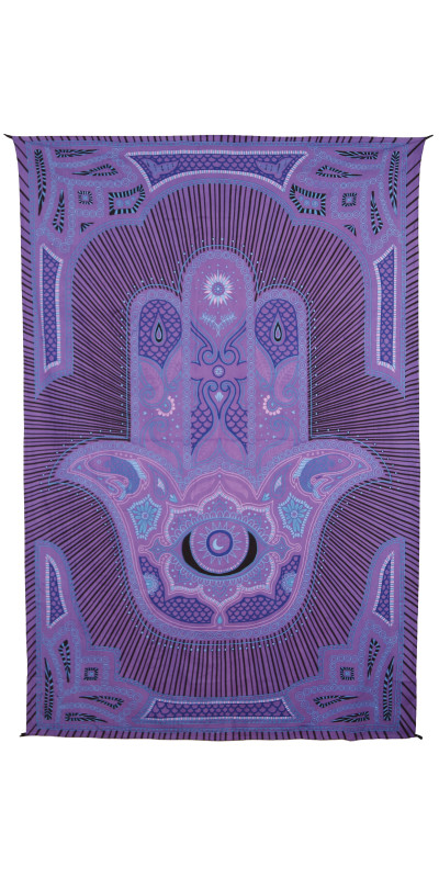 Hamsa Hand Purple Mini Tapestry 30x45 - Art by Dina June Toomey