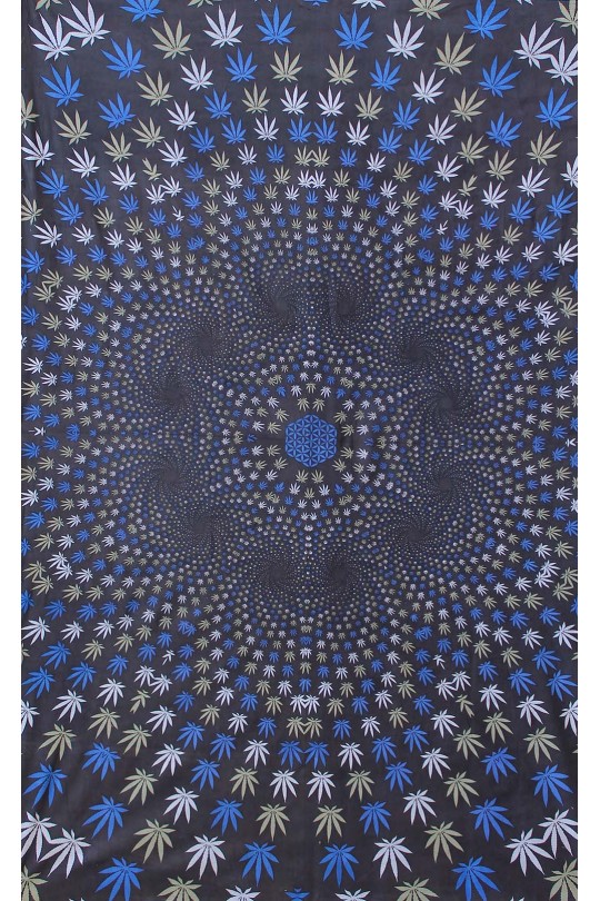 Dark Leaf Vortex Tapestry 60x90