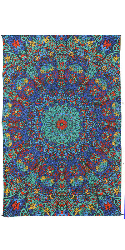 3D Psychedelic Blue Burst Mini Tapestry 30x45 Art by Chris Pinkerton