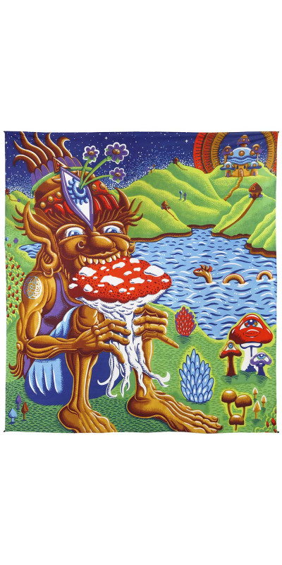 3D Shroom Muncher Tapestry 85x100 - Artwork by Chris Dyer