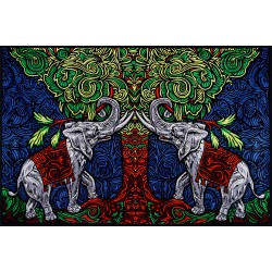 3D Elephant Tree Tapestry 60x90 - Art by Chris Pinkerton  