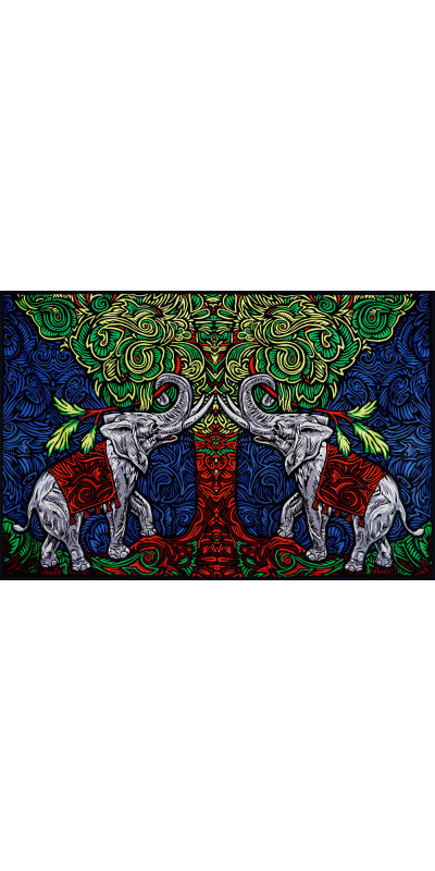 3D Elephant Tree Tapestry - Art by Chris Pinkerton