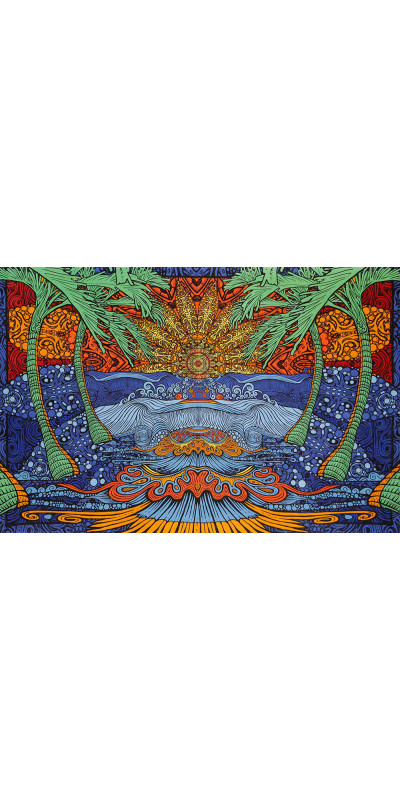 3D Epic Surf Tapestry - Art by Chris Pinkerton