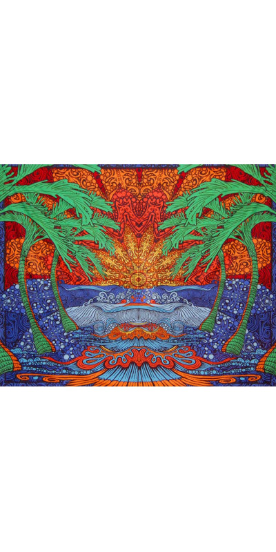 3D Epic Surf Tapestry 85x100 - Artwork by Chris Pinkerton