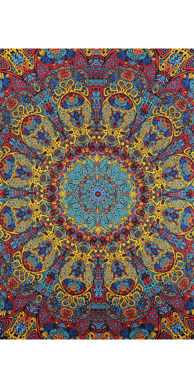 3D Psychedelic Sunburst Mini Tapestry 30x45 - Art by Chris Pinkerton