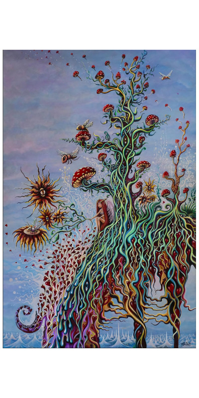 Lucid Garden Heady Art Print Tapestry 53x85 - Artwork by Mike DuBois