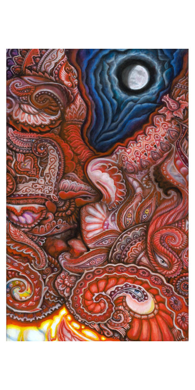 Akashic Kiss Heady Art Print Tapestry 53x85 - Artwork by Randal Roberts