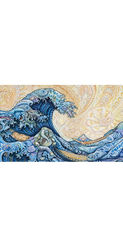 Great Wave Heady Art Print Mini Tapestry 30x45 - Artwork by Randal Roberts *TARIFF SURCHARGE*