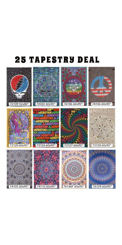 Super Sale - 25 Assorted Hippie Tapestries *SALE*