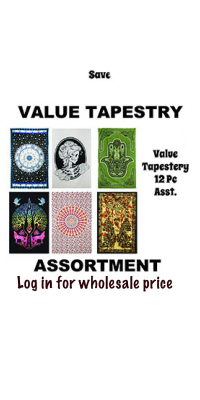 STARTER PACK Wholesale Lot of 12 Assorted Top Selling 52x80" Value Tapestries - SAVE