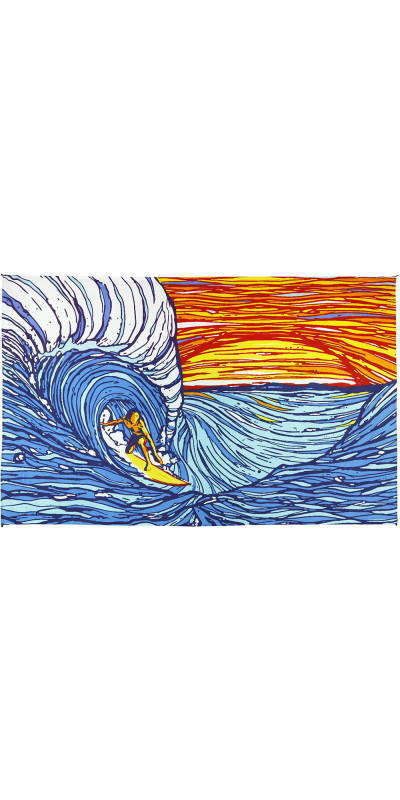 Sunset Surfer Tapestry - Art by Shannon Hurst *Sale*