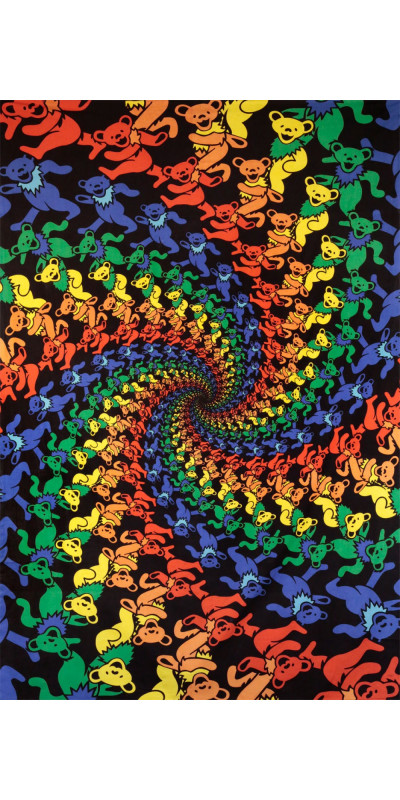 3D Grateful Dead Dancing Bears Spiral Mini Tapestry 30x45