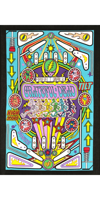 3D Grateful Dead Pinball Machine Mini Tapestry 30x45 - Art by Shannon Hurst